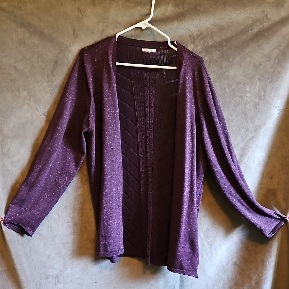 Maurices Purple Sparkle Open-Front Sweater. Size XXL. EUC